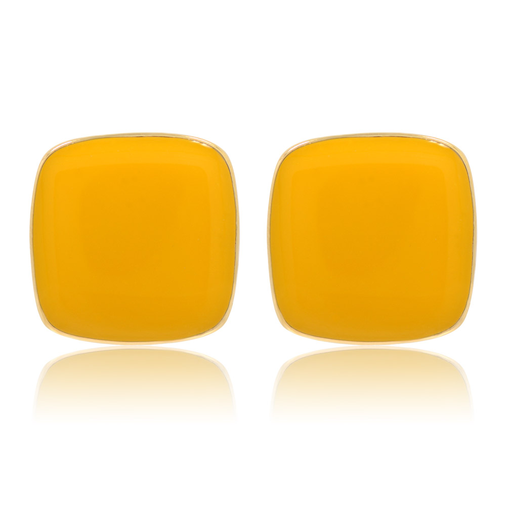 Enamel Square Elegant Sunshine Studs